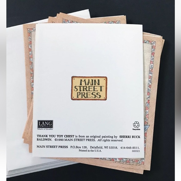 Vintage Sherri Buck Baldwin Toy Chest Thank You Card Set Main Street Press - Picture 3 of 4